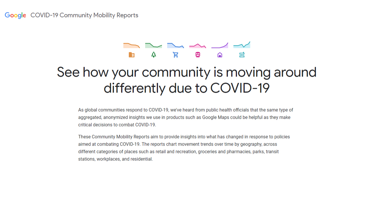 Google представи доклад за движението на хората